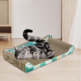 Maxbell Cat Scratcher Cardboard Pet Bed Cat Scratch Bed for Indoor Cats Kittens Rest Blue 50cmx27cmx9cm
