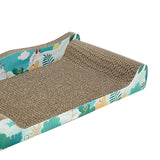 Maxbell Cat Scratcher Cardboard Pet Bed Cat Scratch Bed for Indoor Cats Kittens Rest Blue 50cmx27cmx9cm