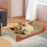 Maxbell Cat Scratcher Cardboard Pet Bed Cat Scratch Bed for Indoor Cats Kittens Rest Brown 50cmx27cmx9cm
