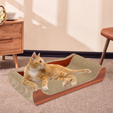 Maxbell Cat Scratcher Cardboard Pet Bed Cat Scratch Bed for Indoor Cats Kittens Rest Brown 50cmx27cmx9cm