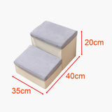 Maxbell Dog Stairs DIY Portable Washable Cover Wide Soft Steps for Cats Indoor Kitty 2 Ladder 40x35x20cm
