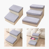 Maxbell Dog Stairs DIY Portable Washable Cover Wide Soft Steps for Cats Indoor Kitty 2 Ladder 40x35x20cm