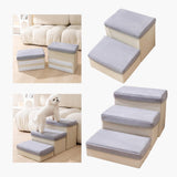 Maxbell Dog Stairs DIY Portable Washable Cover Wide Soft Steps for Cats Indoor Kitty 2 Ladder 40x35x20cm