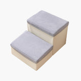 Maxbell Dog Stairs DIY Portable Washable Cover Wide Soft Steps for Cats Indoor Kitty 2 Ladder 40x35x20cm