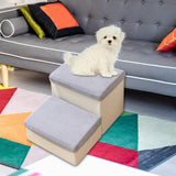 Maxbell Dog Stairs DIY Portable Washable Cover Wide Soft Steps for Cats Indoor Kitty 2 Ladder 40x35x20cm