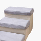 Maxbell Dog Stairs DIY Portable Washable Cover Wide Soft Steps for Cats Indoor Kitty 3 Ladder 60x35x30cm
