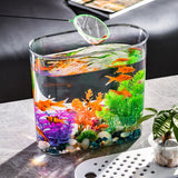 Maxbell Mini Fish Tank Clear Tank Portable Tabletop Fish Bowl Small Desktop Aquarium Hydroponics