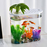 Maxbell Mini Fish Tank Clear Tank Portable Tabletop Fish Bowl Small Desktop Aquarium Hydroponics