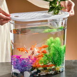 Maxbell Mini Fish Tank Clear Tank Portable Tabletop Fish Bowl Small Desktop Aquarium Hydroponics