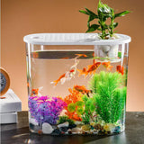 Maxbell Mini Fish Tank Clear Tank Portable Tabletop Fish Bowl Small Desktop Aquarium Hydroponics