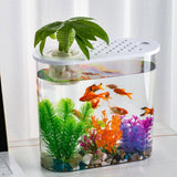 Maxbell Mini Fish Tank Clear Tank Portable Tabletop Fish Bowl Small Desktop Aquarium Hydroponics