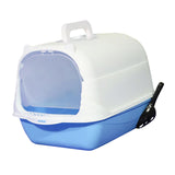 Maxbell Hooded Cat Litter Box Enclosed and Covered Cat Toilet Durable Pet Litter Box Blue