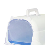 Maxbell Hooded Cat Litter Box Enclosed and Covered Cat Toilet Durable Pet Litter Box Blue