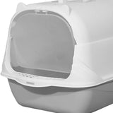 Maxbell Hooded Cat Litter Box Enclosed and Covered Cat Toilet Durable Pet Litter Box Handheld Gray