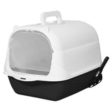 Maxbell Hooded Cat Litter Box Enclosed and Covered Cat Toilet Durable Pet Litter Box Handheld Black