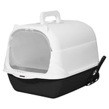 Maxbell Hooded Cat Litter Box Enclosed and Covered Cat Toilet Durable Pet Litter Box Handheld Black