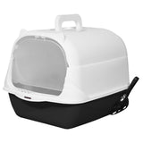 Maxbell Hooded Cat Litter Box Enclosed and Covered Cat Toilet Durable Pet Litter Box Handheld Black