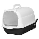Maxbell Hooded Cat Litter Box Enclosed and Covered Cat Toilet Durable Pet Litter Box Handheld Black