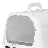 Maxbell Hooded Cat Litter Box Enclosed and Covered Cat Toilet Durable Pet Litter Box Handheld Black