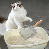 Maxbell Litter Box Scooper Pet Sifter Shovel Kitty Kitten Cat Litter Spoon with Hook 28.5cmx14cmx6.5cm Silver with Hook