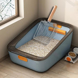 Maxbell Litter Box Scooper Pet Sifter Shovel Kitty Kitten Cat Litter Spoon with Hook 28.5cmx14cmx6.5cm Silver with Hook