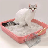 Maxbell Litter Box Scooper Pet Sifter Shovel Kitty Kitten Cat Litter Spoon with Hook 28.5cmx14cmx6.5cm Silver with Hook