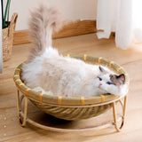 Maxbell Bamboo Woven Cat Nest Soft Lightweight Indoor Universal for Cats Kitten Dogs