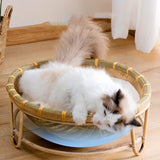 Maxbell Bamboo Woven Cat Nest Soft Lightweight Indoor Universal for Cats Kitten Dogs