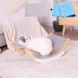 Maxbell Cat Hammock Cat Rocking Chair for Kitten Small Dogs Cats and Small Dogs gray and blue