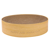 Maxbell Cat Scratcher Cardboard Bed Round Cat Scratch Pad Nest for Indoor Cats Beige