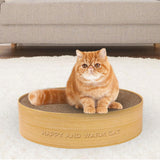 Maxbell Cat Scratcher Cardboard Bed Round Cat Scratch Pad Nest for Indoor Cats Beige