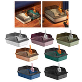 Maxbell Cat Litter Box Litter Tray Open Top Semi Enclosed Durable 18L Large Capacity Beige