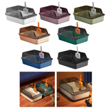 Maxbell Cat Litter Box Litter Tray Open Top Semi Enclosed Durable 18L Large Capacity Beige