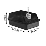Maxbell Cat Litter Box Litter Tray Open Top Semi Enclosed Durable 18L Large Capacity Grey