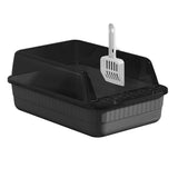 Maxbell Cat Litter Box Litter Tray Open Top Semi Enclosed Durable 18L Large Capacity Grey
