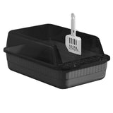 Maxbell Cat Litter Box Litter Tray Open Top Semi Enclosed Durable 18L Large Capacity Grey
