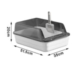 Maxbell Cat Litter Box Litter Tray Open Top Semi Enclosed Durable 18L Large Capacity White