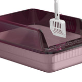 Maxbell Cat Litter Box Litter Tray Open Top Semi Enclosed Durable 18L Large Capacity Pink
