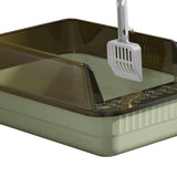 Maxbell Cat Litter Box Litter Tray Open Top Semi Enclosed Durable 18L Large Capacity Lime Green