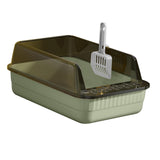 Maxbell Cat Litter Box Litter Tray Open Top Semi Enclosed Durable 18L Large Capacity Lime Green