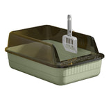 Maxbell Cat Litter Box Litter Tray Open Top Semi Enclosed Durable 18L Large Capacity Lime Green
