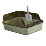 Maxbell Cat Litter Box Litter Tray Open Top Semi Enclosed Durable 18L Large Capacity Lime Green
