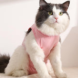 Maxbell Cat Recovery Suit Outfits Prevent Licking Pets Clothes for After Spay Kitten Pink M