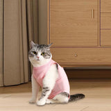 Maxbell Cat Recovery Suit Outfits Prevent Licking Pets Clothes for After Spay Kitten Pink L