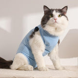 Maxbell Cat Recovery Suit Outfits Prevent Licking Pets Clothes for After Spay Kitten Blue M