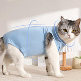 Maxbell Cat Recovery Suit Outfits Prevent Licking Pets Clothes for After Spay Kitten Blue L