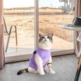 Maxbell Cat Recovery Suit Outfits Prevent Licking Pets Clothes for After Spay Kitten Purple M