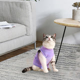 Maxbell Cat Recovery Suit Outfits Prevent Licking Pets Clothes for After Spay Kitten Purple L