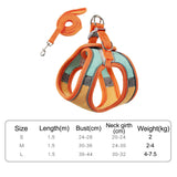 Maxbell Cat Harness and Leash Set Escape Proof Lightweight Soft Padded Kitty Harness S Orange and Green