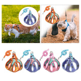 Maxbell Cat Harness and Leash Set Escape Proof Lightweight Soft Padded Kitty Harness S Orange and Green